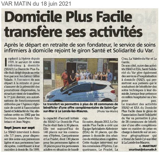 soins palliatifs a domicile La Londe-les-Maures article 18 juin 2021